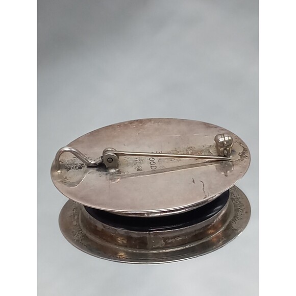 Bruce Wood Navajo Paua Shell Pendant Brooch Combo Sterling - Picture 5 of 7